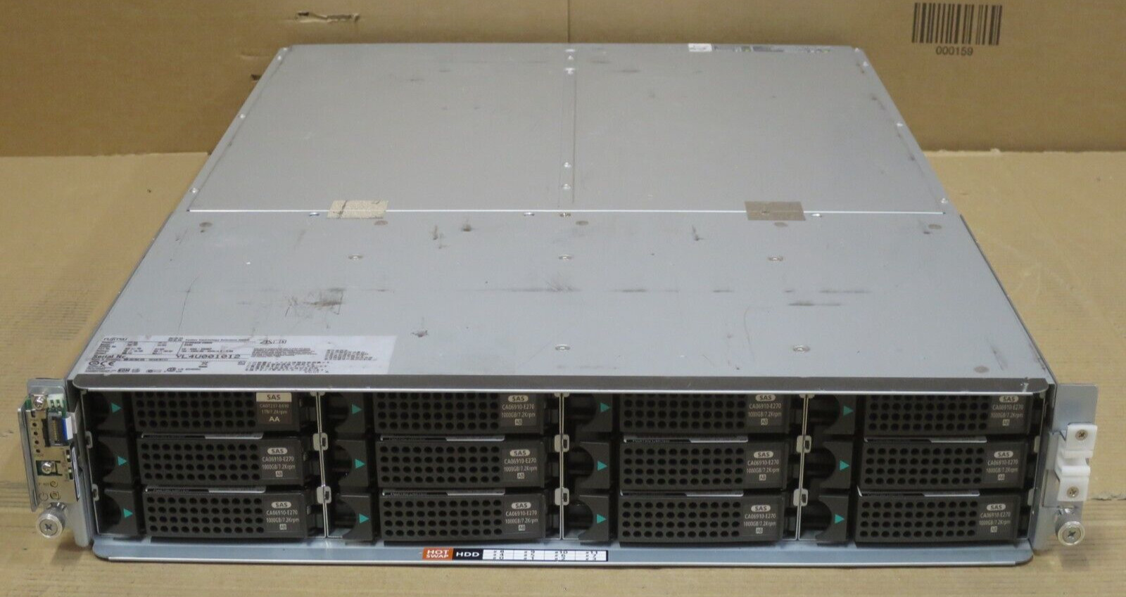 Fujitsu ETERNUS CS800 DX80 Shelf CS-DDA-DX80F 10TB 2x 4G CA07145-C601 RAID CTRL