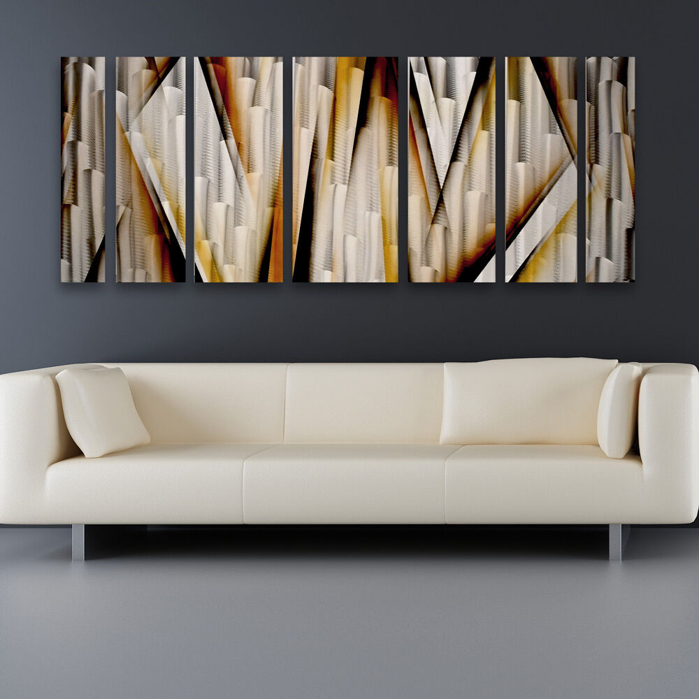 Modern Contemporary Abstract Metal Wall Art Sculpture  Brown Painting Home Decor