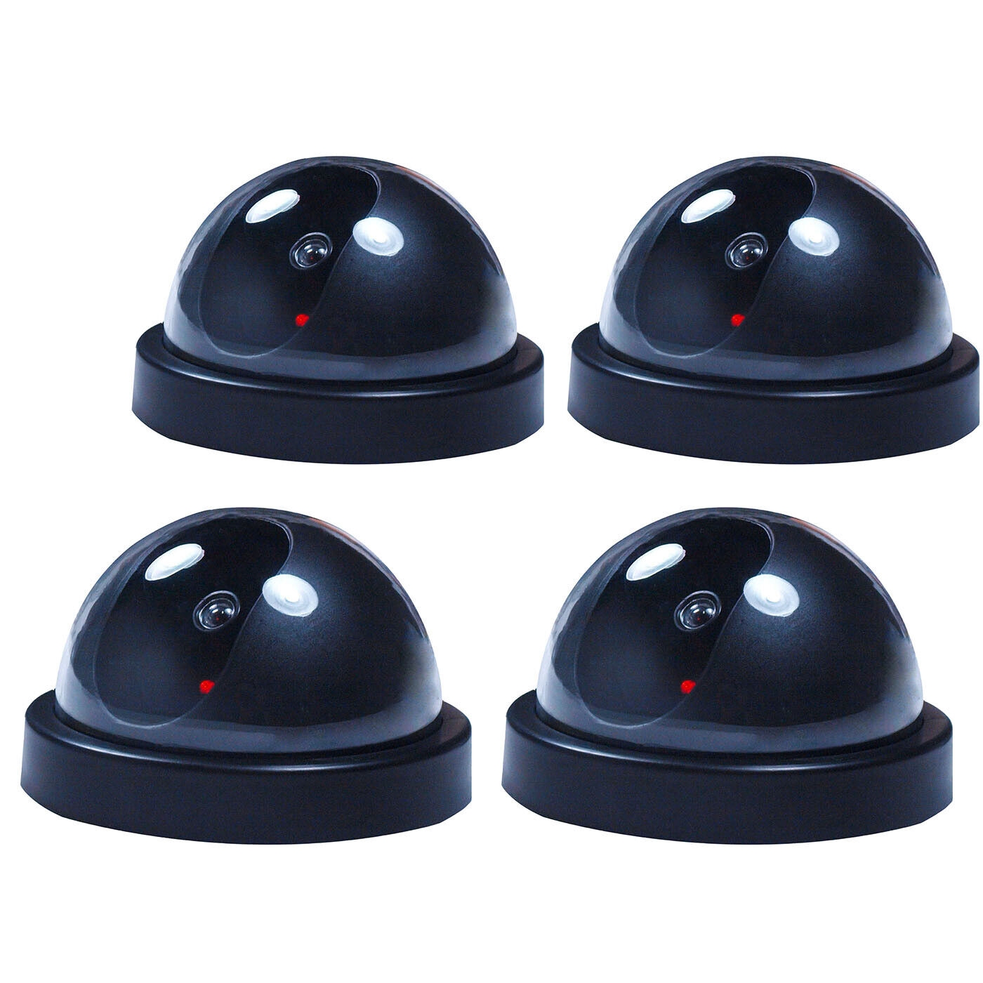 4 PCS Fake Dummy Dome Surveillance Security Camera with LED Record Light