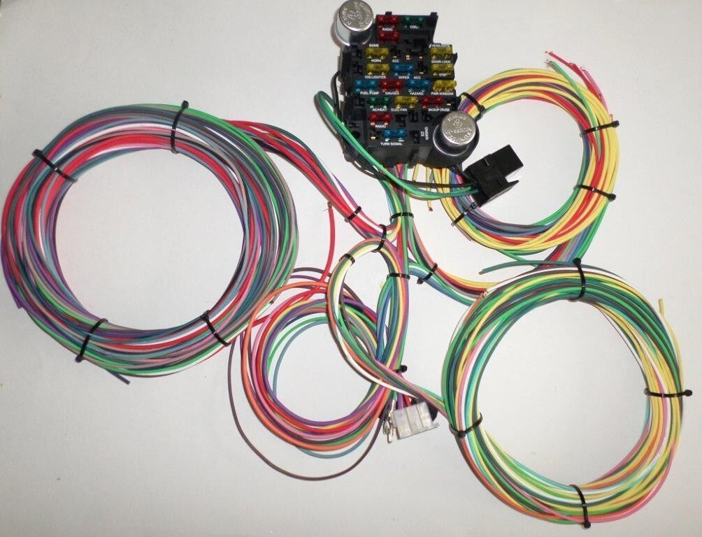 21 Circuit EZ Wiring Harness CHEVY Mopar FORD Hotrods UNIVERSAL X-long Wires