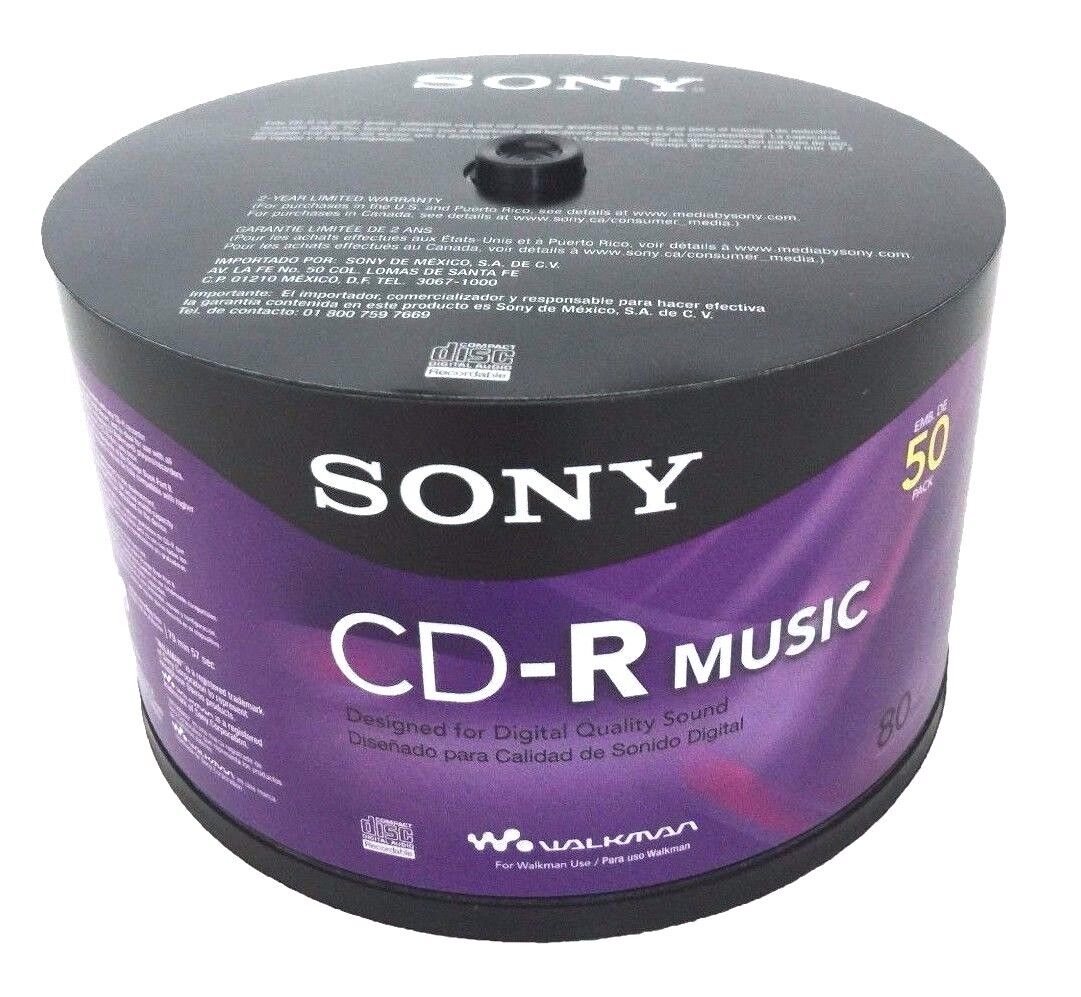 50 SONY Blank Music CD-R CDR Branded 80min Digital Audio Media Disc 