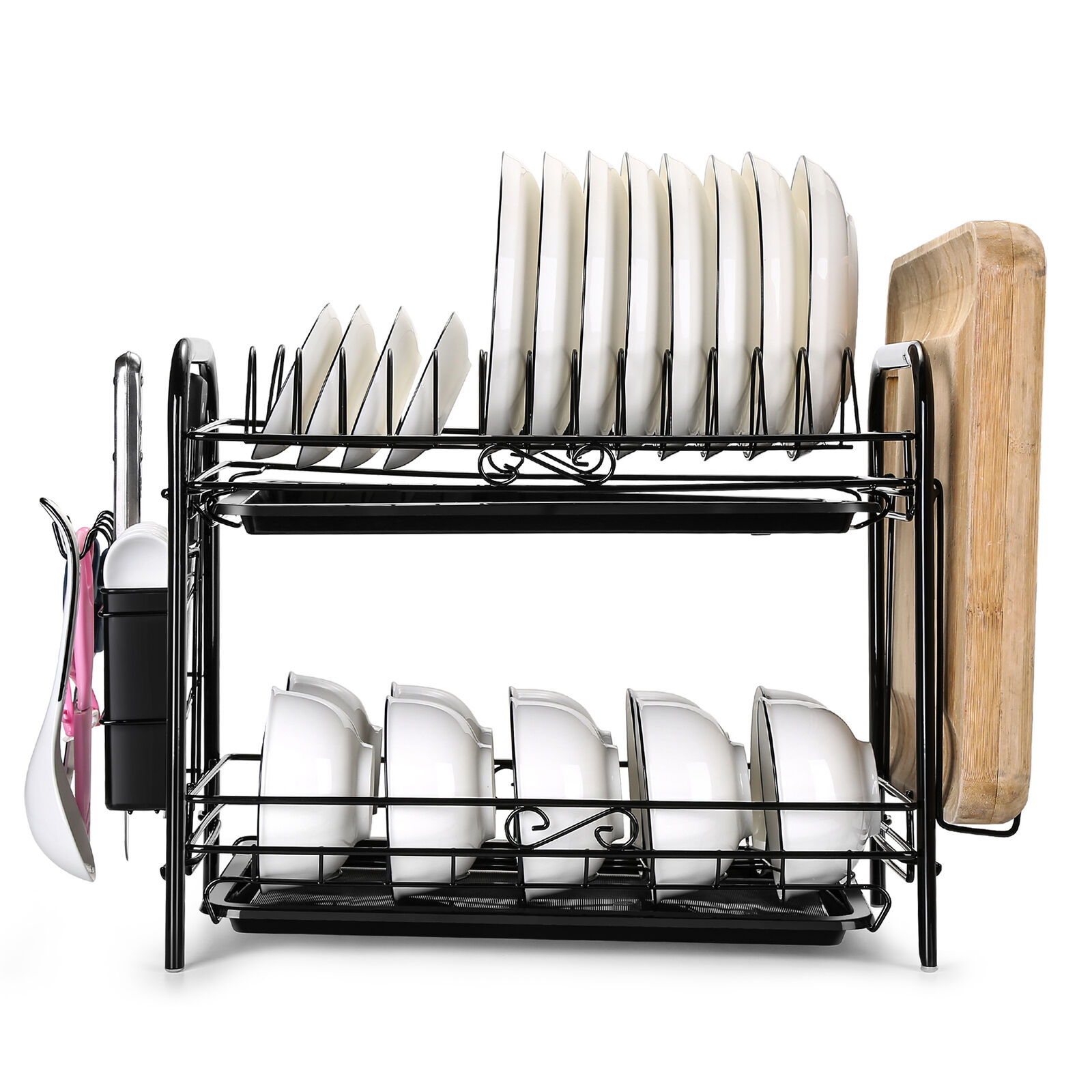 2-Tier Dish Drying Rack Dish Rack Drainer Holder Kitchen Storage Space Saver