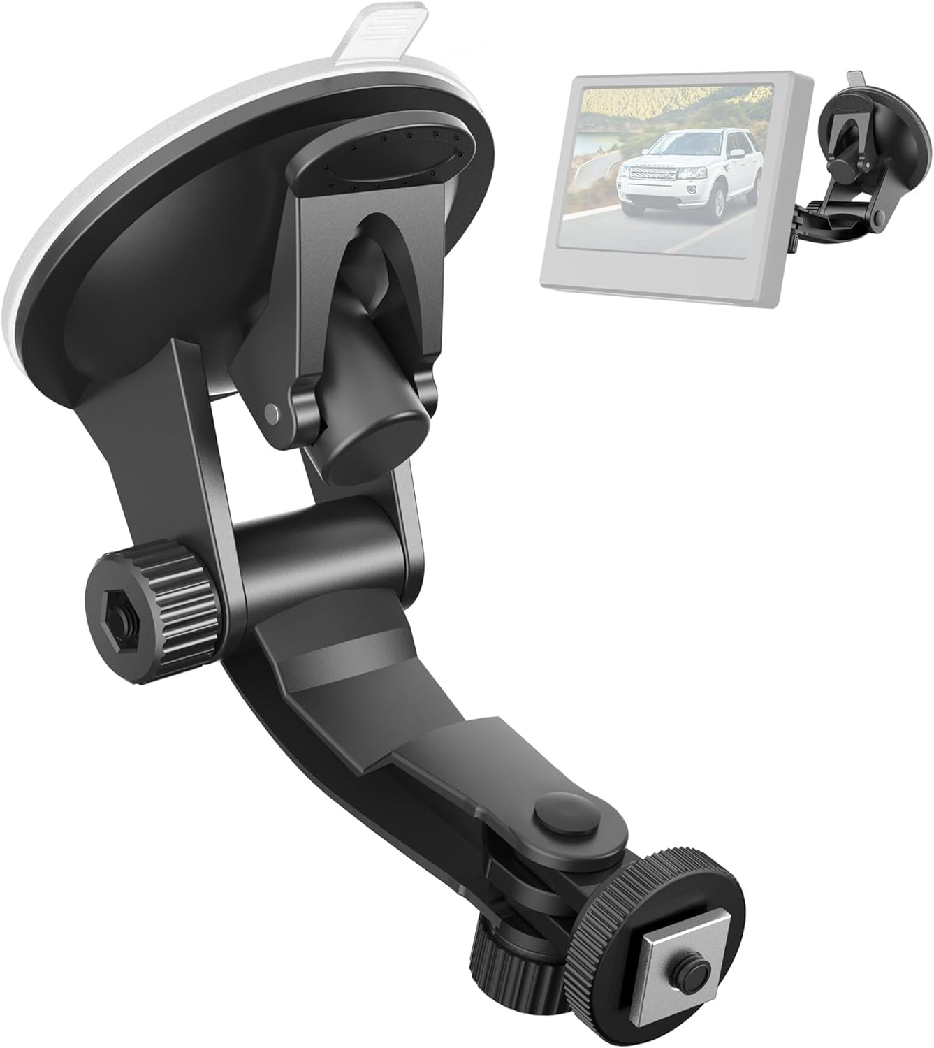 Backup Camera Monitor Mount,(7/9 Inch) Pixelman Large Dual Suction Cup Reverse C
