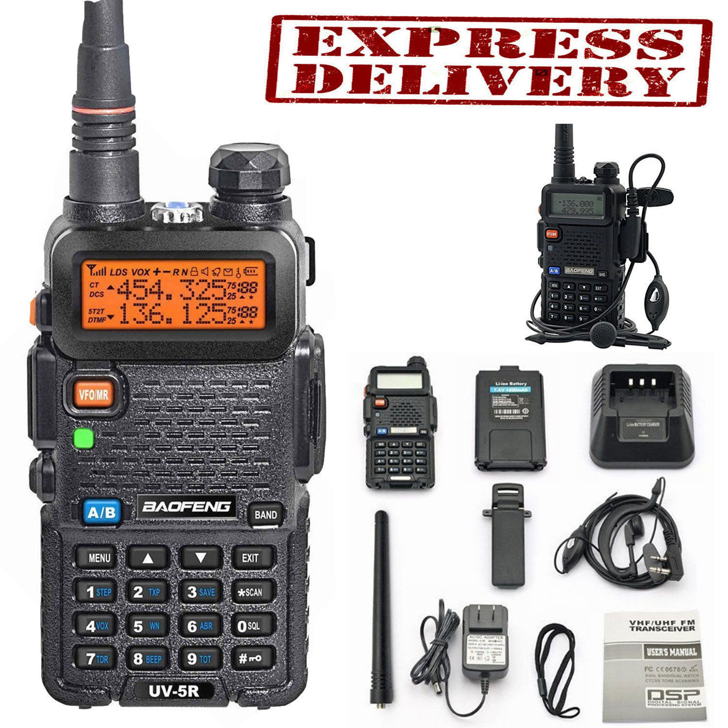 Police Fire Radio Two Way Scanner Transceiver Handheld Portable F-Antenna HAM US