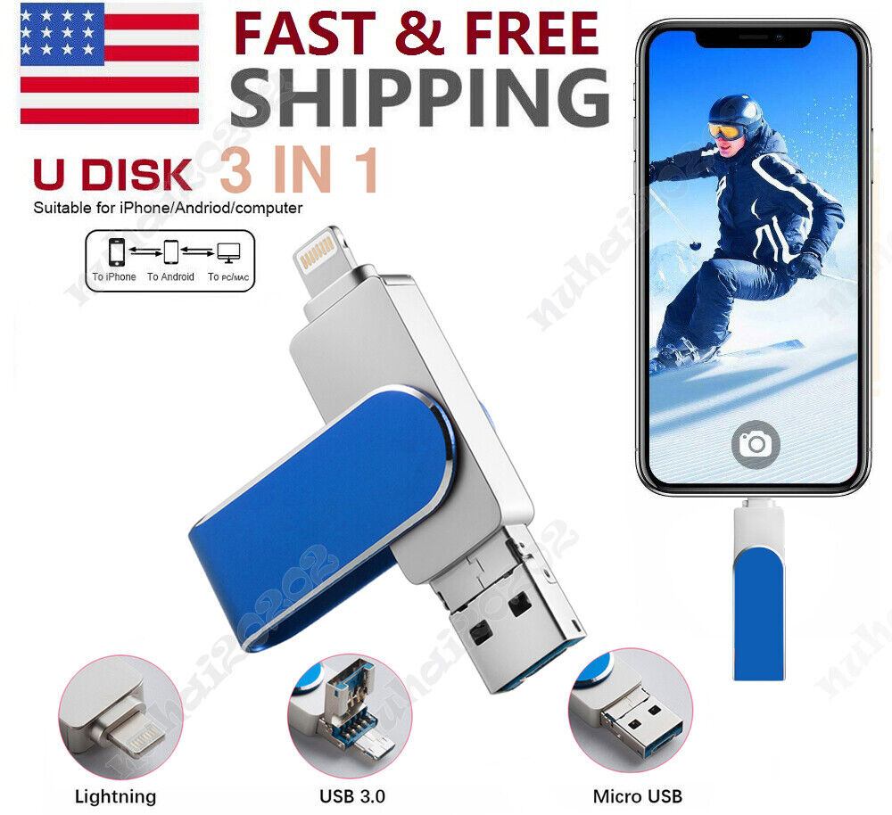 256GB OTG USB Flash Drive External Memory Photo Stick U-Disk For iPhone iPad IOS
