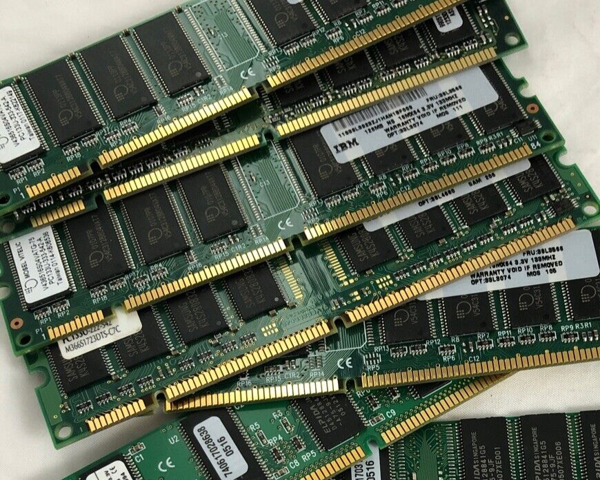 128MB PC133 168 PIN DIMM SDRAM MEMORY MODULES 128 Megabyte 16x64 PC-133 Non-ECC