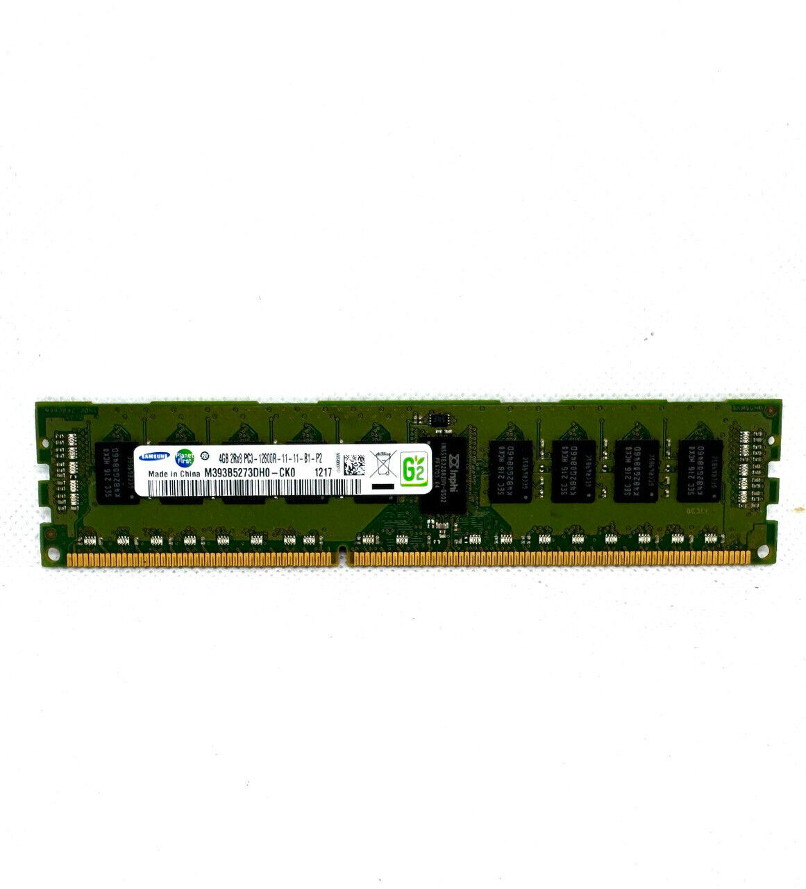 Samsung 4GB 2Rx8 PC3-12800R M393B5273DH0-CK0  DDR3 -  Server Ram