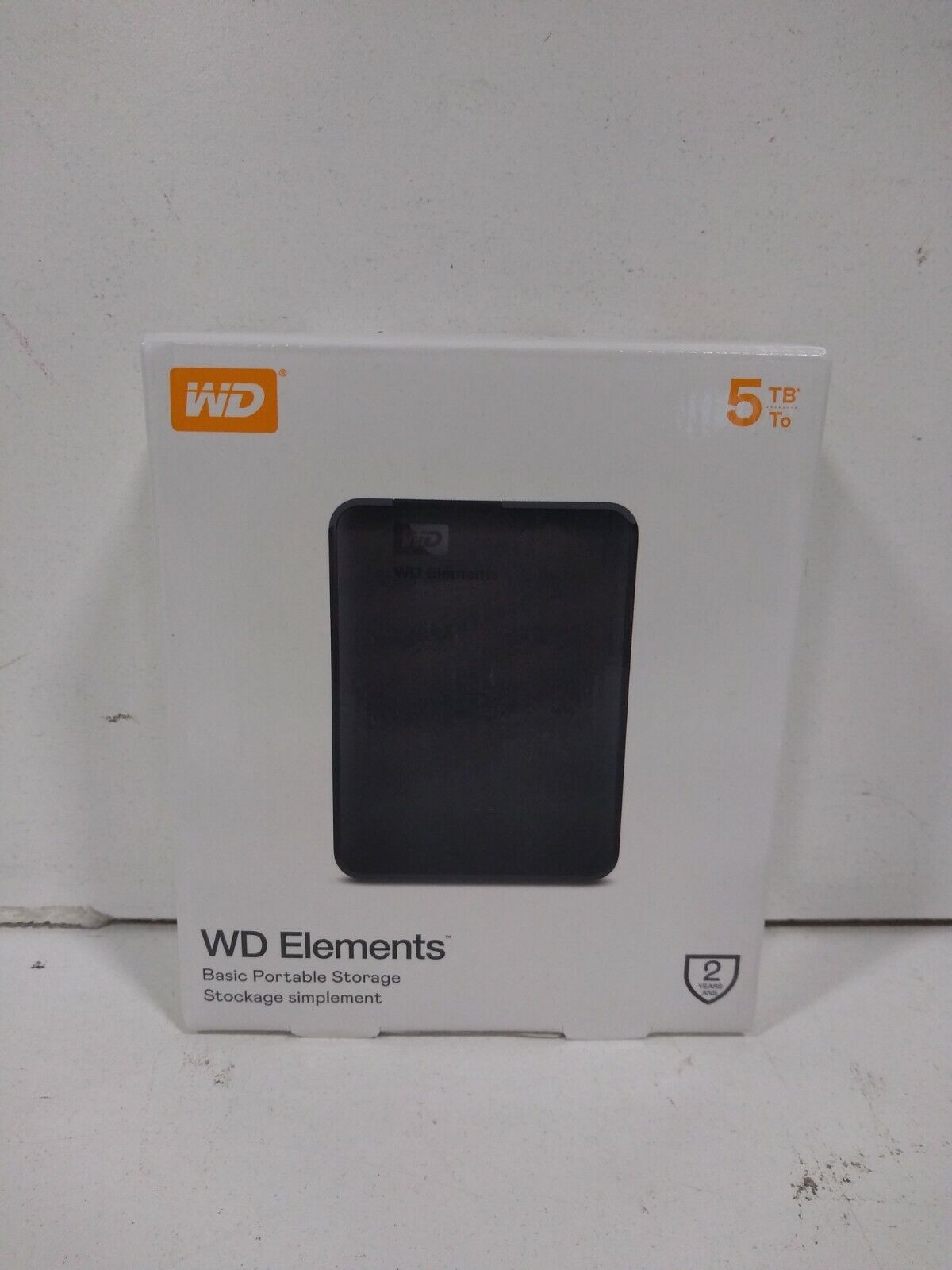 WD Elements Basic Portable Hard Drive Storage 5 TB W/ USB Cable