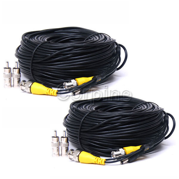 2x 150ft Security Camera Pre-made Cable Video Power Wire Cord BNC Connection mb9