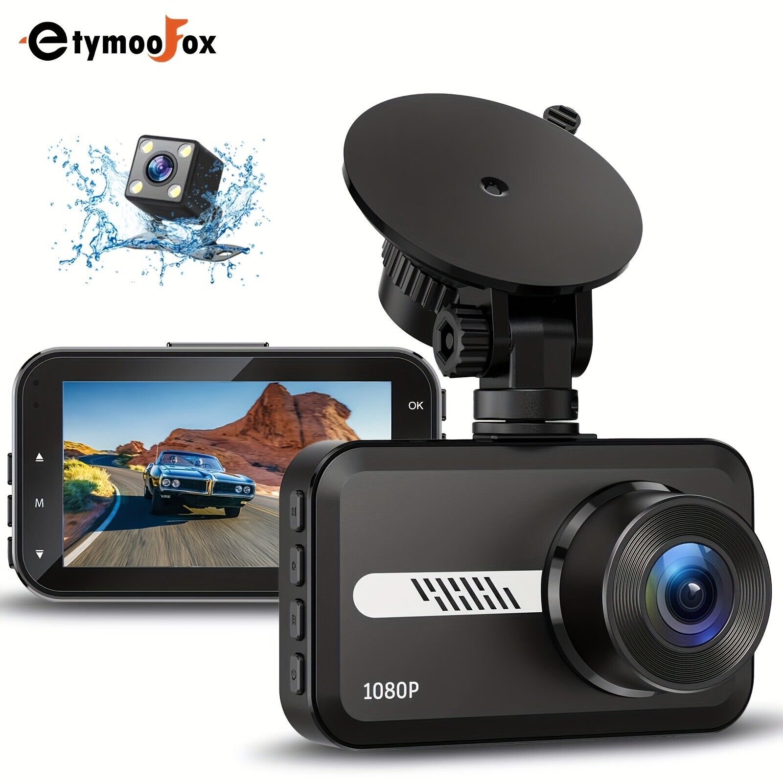 1080P Full HD Dash Camera Cars With 170°Wide Angle Night Vision, Parking Monitor