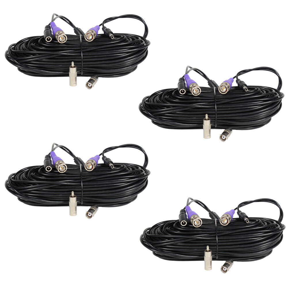 4 pack 100ft HD Security Camera BNC Video Power Cable TVI CVI AHD 960P 720P A1G