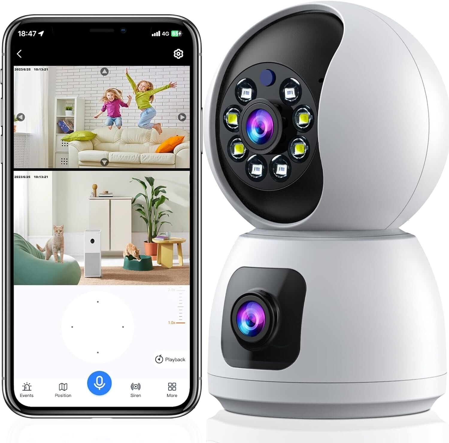 Indoor Security Camera Wifi Baby Monitor, Smart Motion Detection