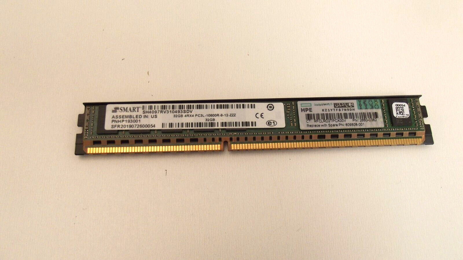 HPE 809808-001  32GB PC3-10600 DDR3-1333MHz ECC Registered CL9 240-Pin VLP A-17