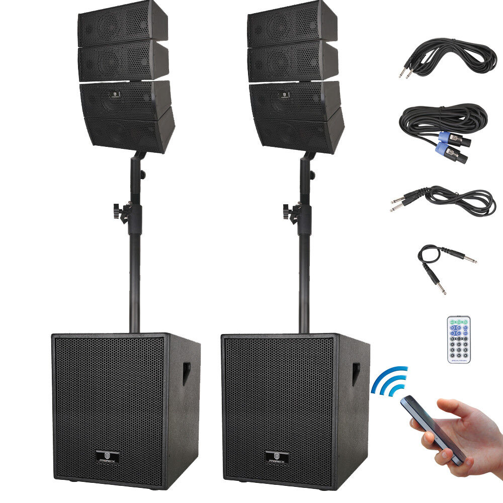 PRORECK 12-Inch 4000W Bluetooth PA Speaker System Line Array Speaker Subwoofer