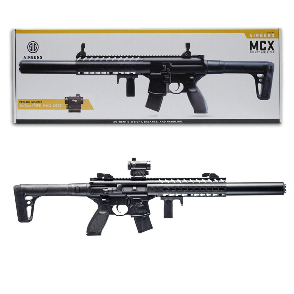 Sig Sauer MCX Air Rifle .177 Cal CO2 Powered w/ Micro Red Dot Sight - Black