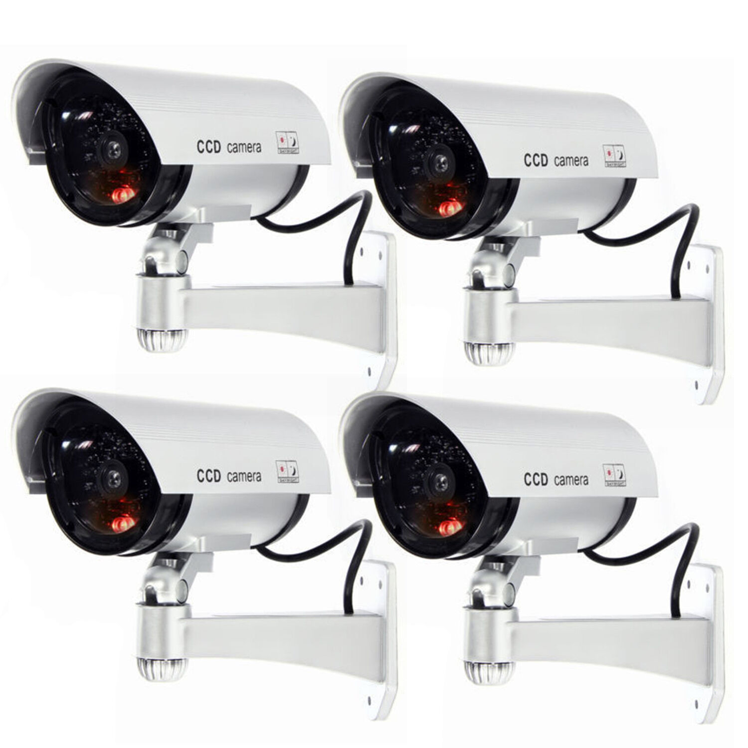 4 Pack IR Bullet Fake Dummy Surveillance Security Camera CCTV Record Light S1-4
