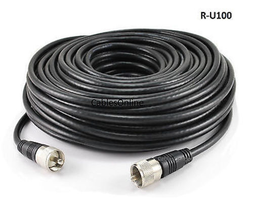 100ft RG8x Coax UHF (PL259) Male to Male 50 ohm Antenna Cable - R-U100