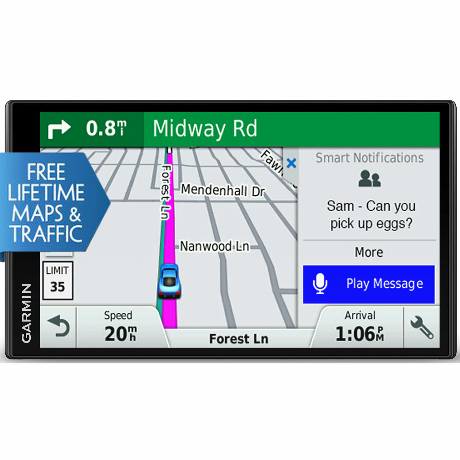 Garmin DriveSmart 61 NA LMT-S GPS Navigation w/ Smart Features & 6.95