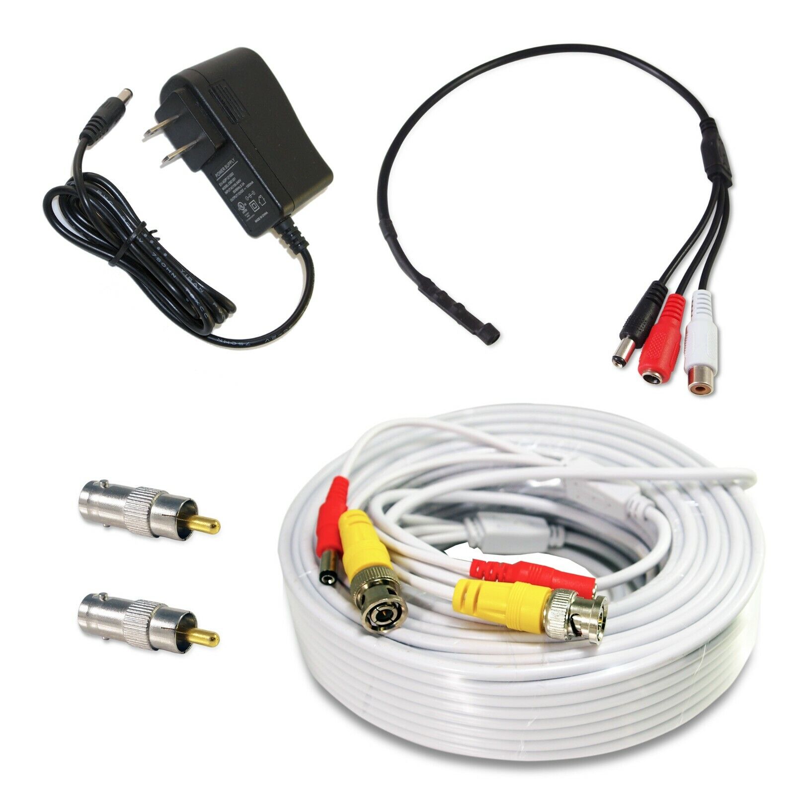 High Sensitive Microphone Security Camera RCA Audio Mic DC Power Cable CCTV 50Ft