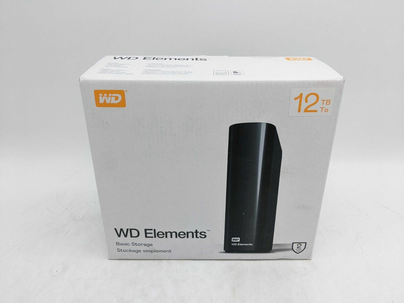 Western Digital WD Elements Basic Storage 12TB External Hard Drive -JL1518