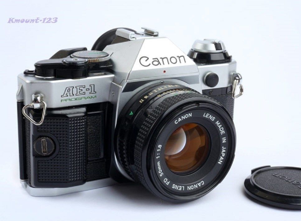 Canon AE-1 Program Camera w/ FD 50mm F/1.8 Lens Sporty Grip - Great Conditions 