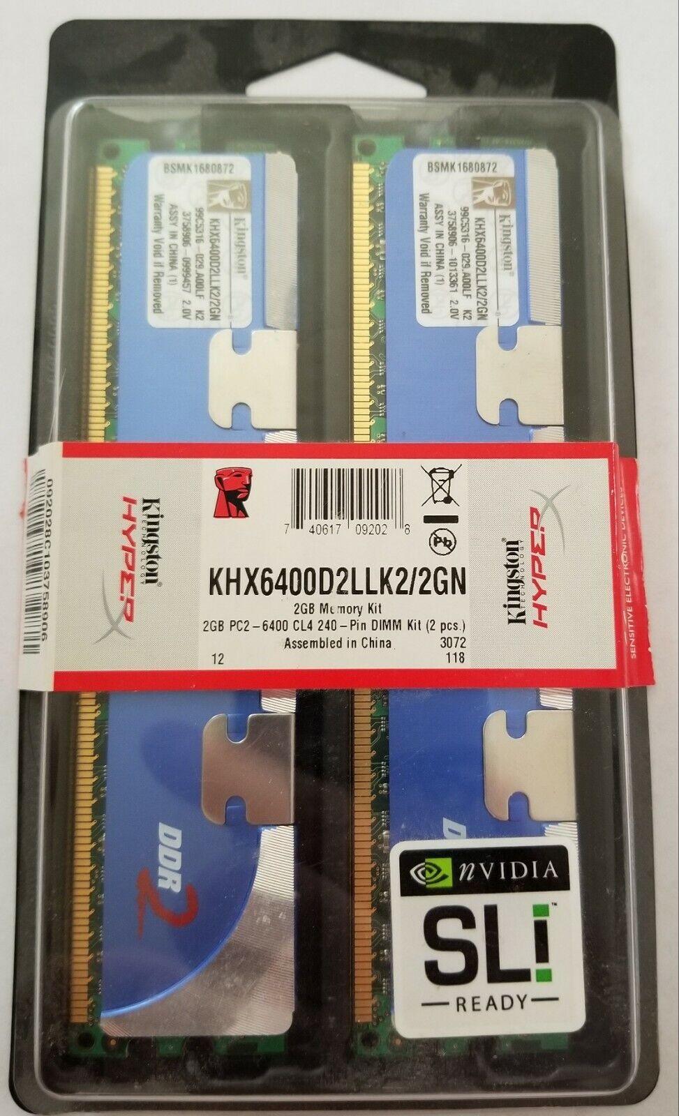 Kingston HyperX 1GB DIMM 800 MHz DDR2 SDRAM Memory (KHX6400D2LLK2/2GN)