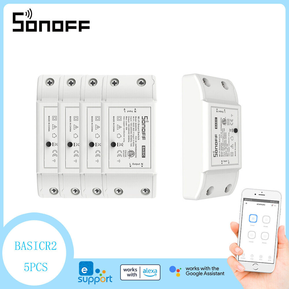 Sonoff 5Pcs Smart Home WiFi Wireless Switch Module For Apple Android APP Control