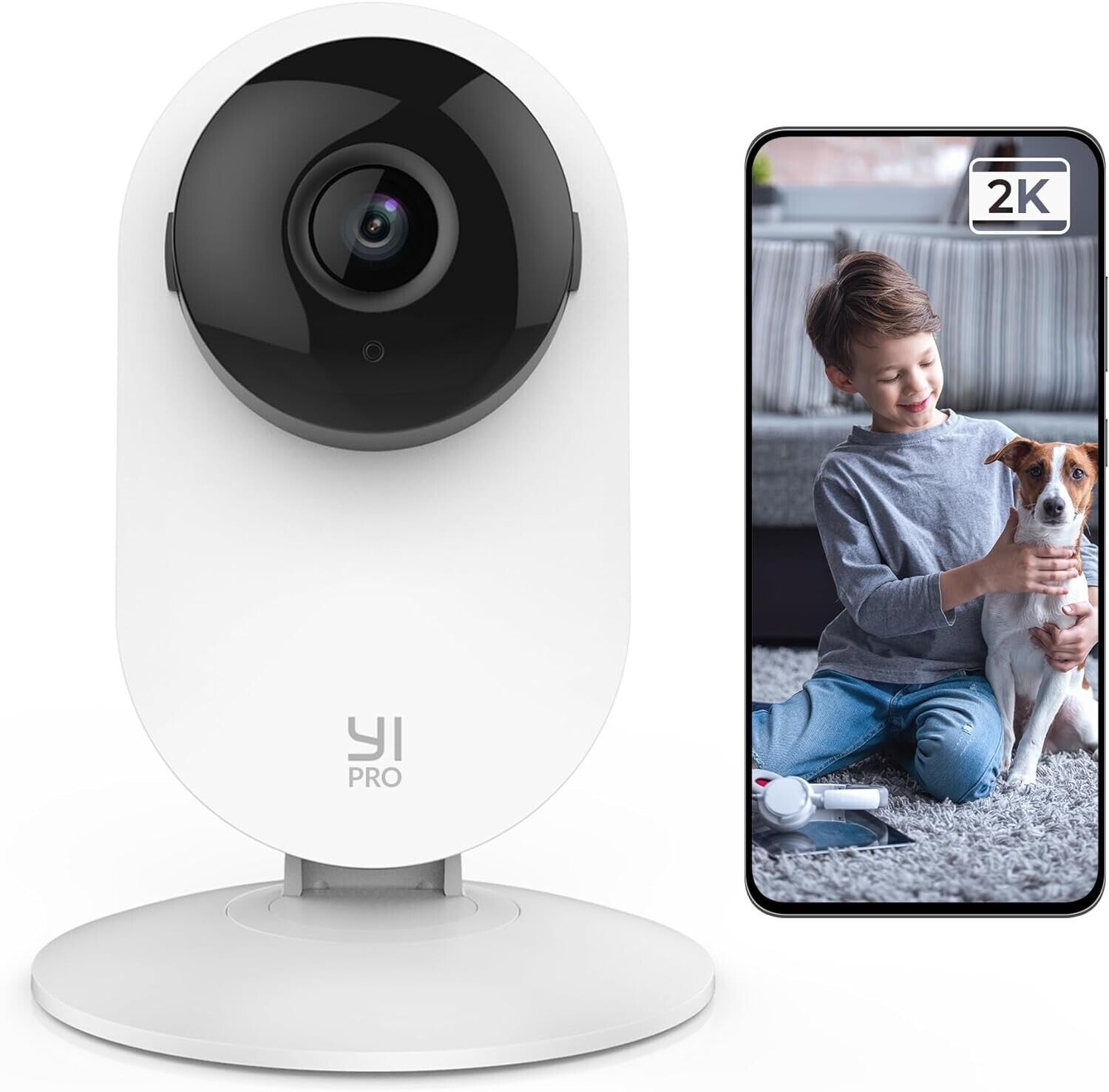 2K Home Security Camera, 2.4Ghz Indoor with Person, Animal Smart App Monitoring