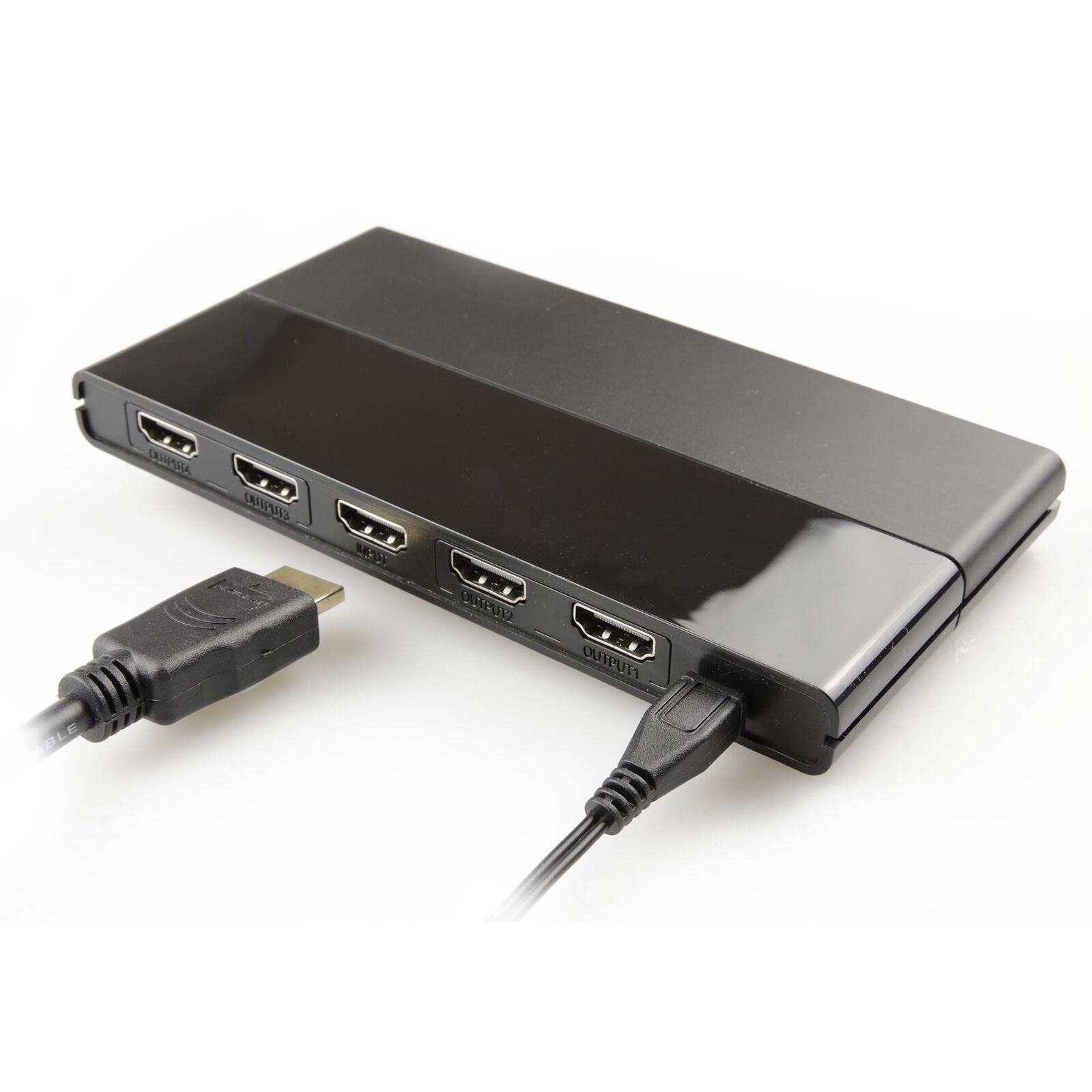 4-Port High Speed 4K HDMI Splitter For HDTVs Monitors and Projectors, Black