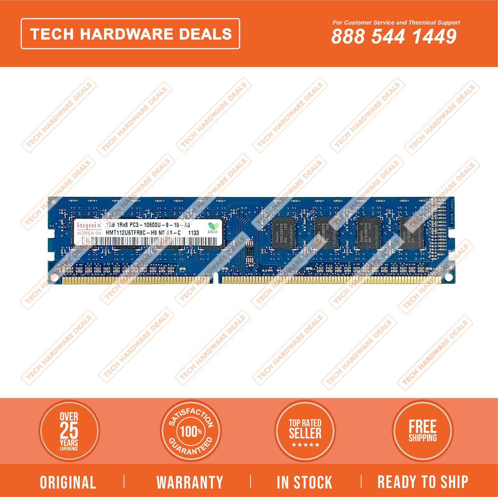 HMT112U6TFR8C-H9    Hynix 1GB PC3-10600 DDR3-1333MHz non-ECC CL9 240-Pin UDIMM 1