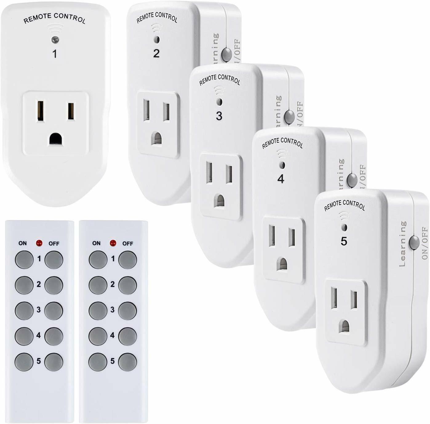 BN-LINK Wireless Remote Control Outlet Switch Power Plug In for lights LED bulbs