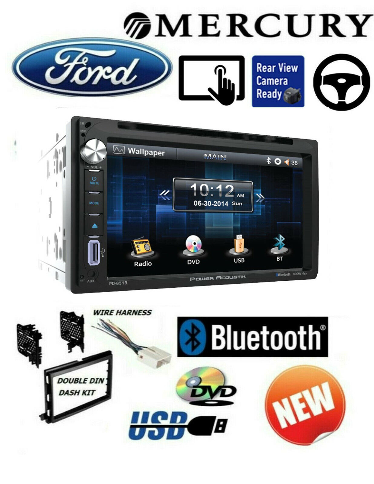 Bluetooth touchscreen DVD CD CAR RADIO STEREO USB 05-16 Ford F 150/250/350 