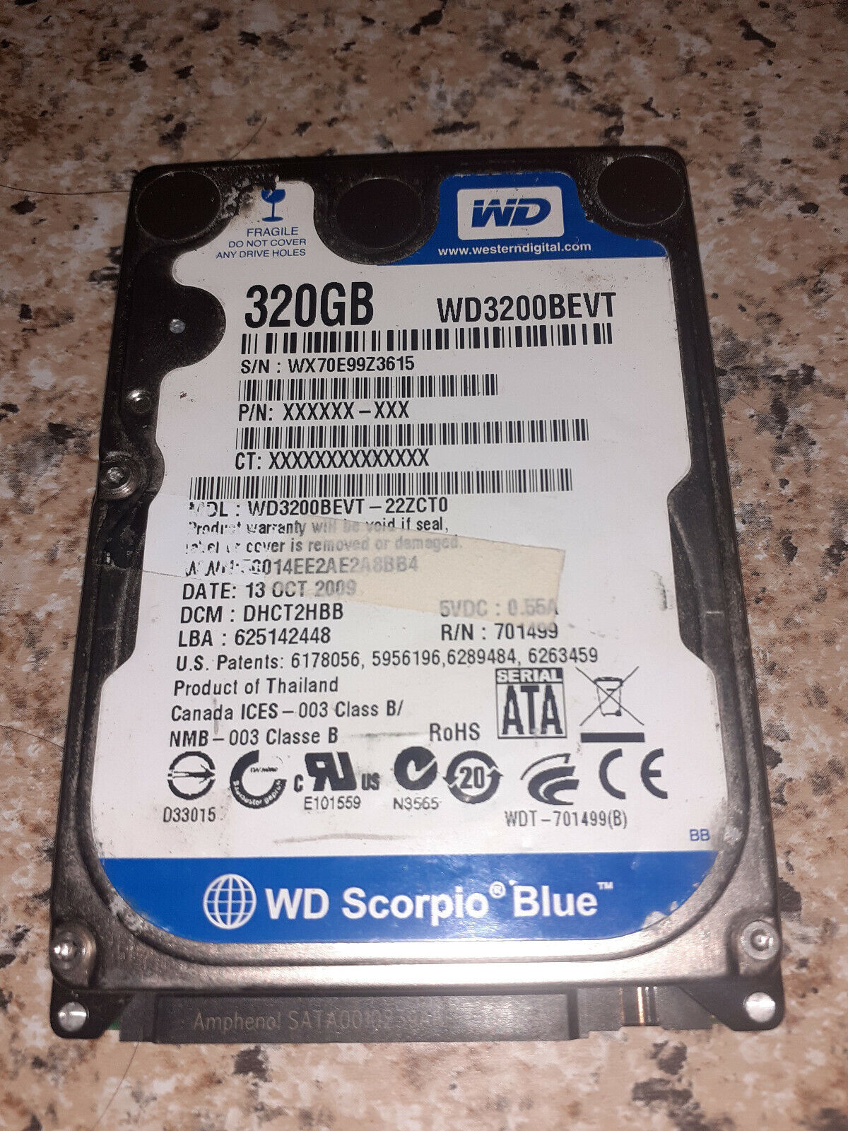 Western Digital Scorpio Blue 320GB Internal 5400RPM 2.5\