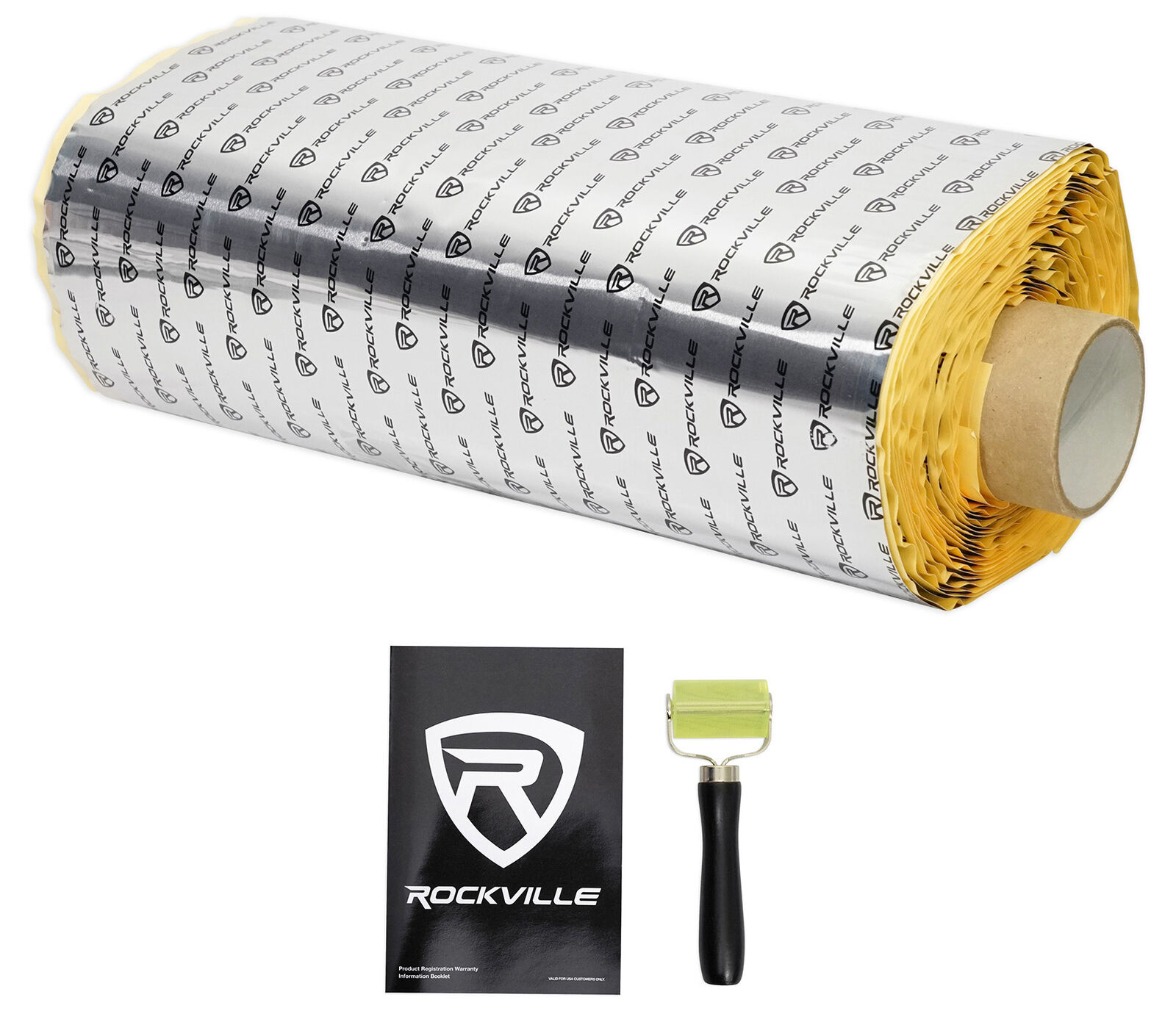Rockville Rockmat 50 SqFt Butyl Rubber Sound Deadener Bulk Car Kit - Silver