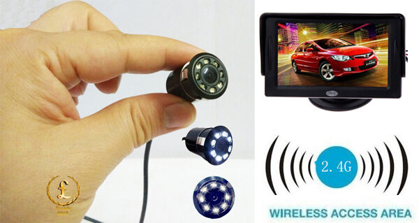 Wireless 4.3 inch LCD monitor + mini Bulb 8 led Night vision camera 