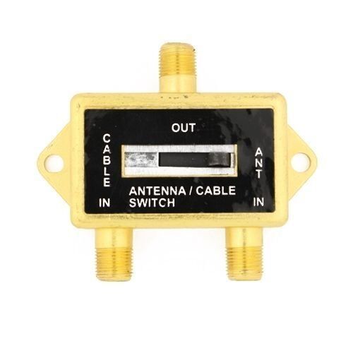 2 Way 5-900 MHz Gold Plated Coaxial A/B Switch for Cable TV Antenna Satellite