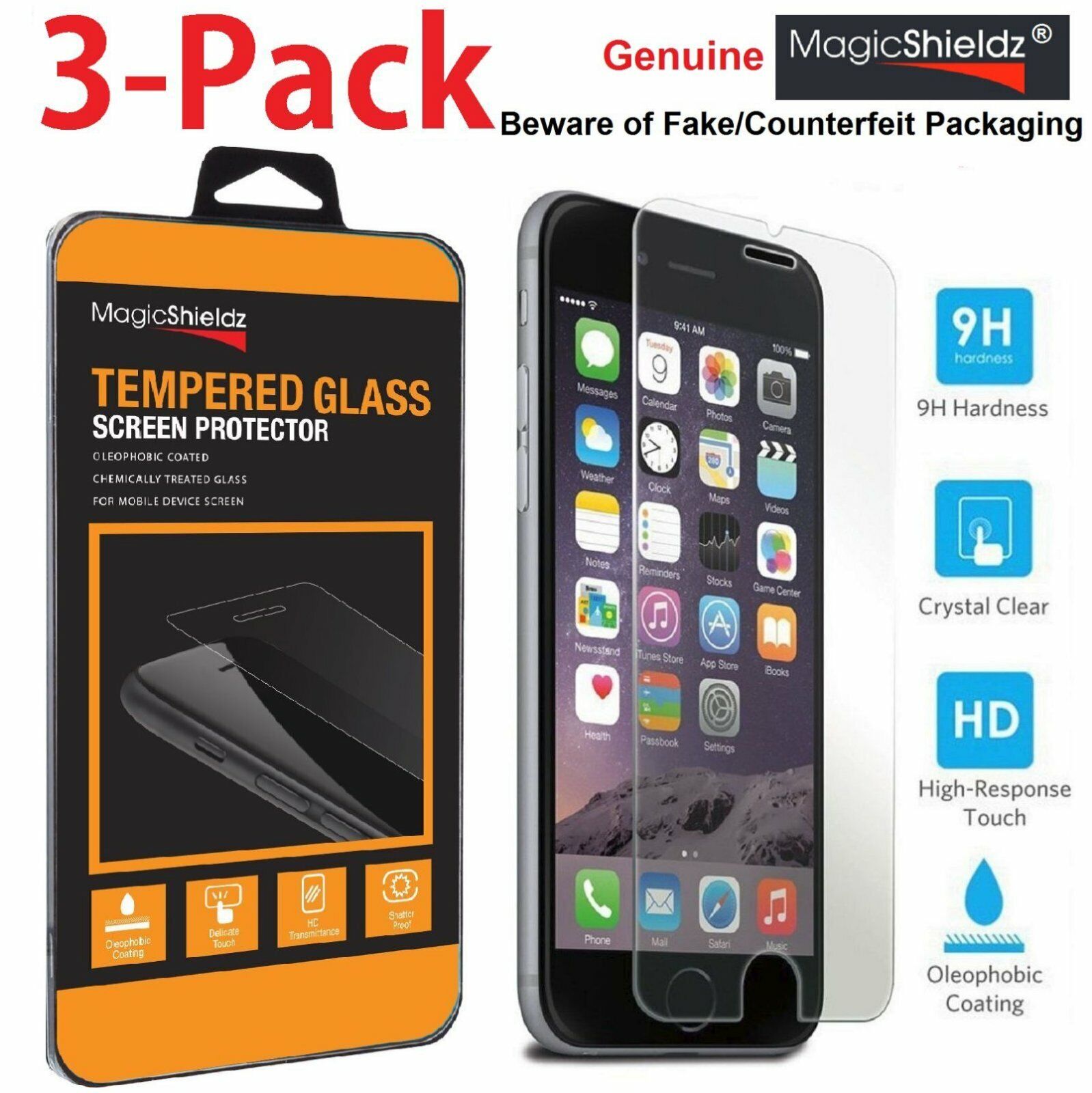 New Premium Real Tempered Glass Screen Protector for Apple iPhone 7 Plus