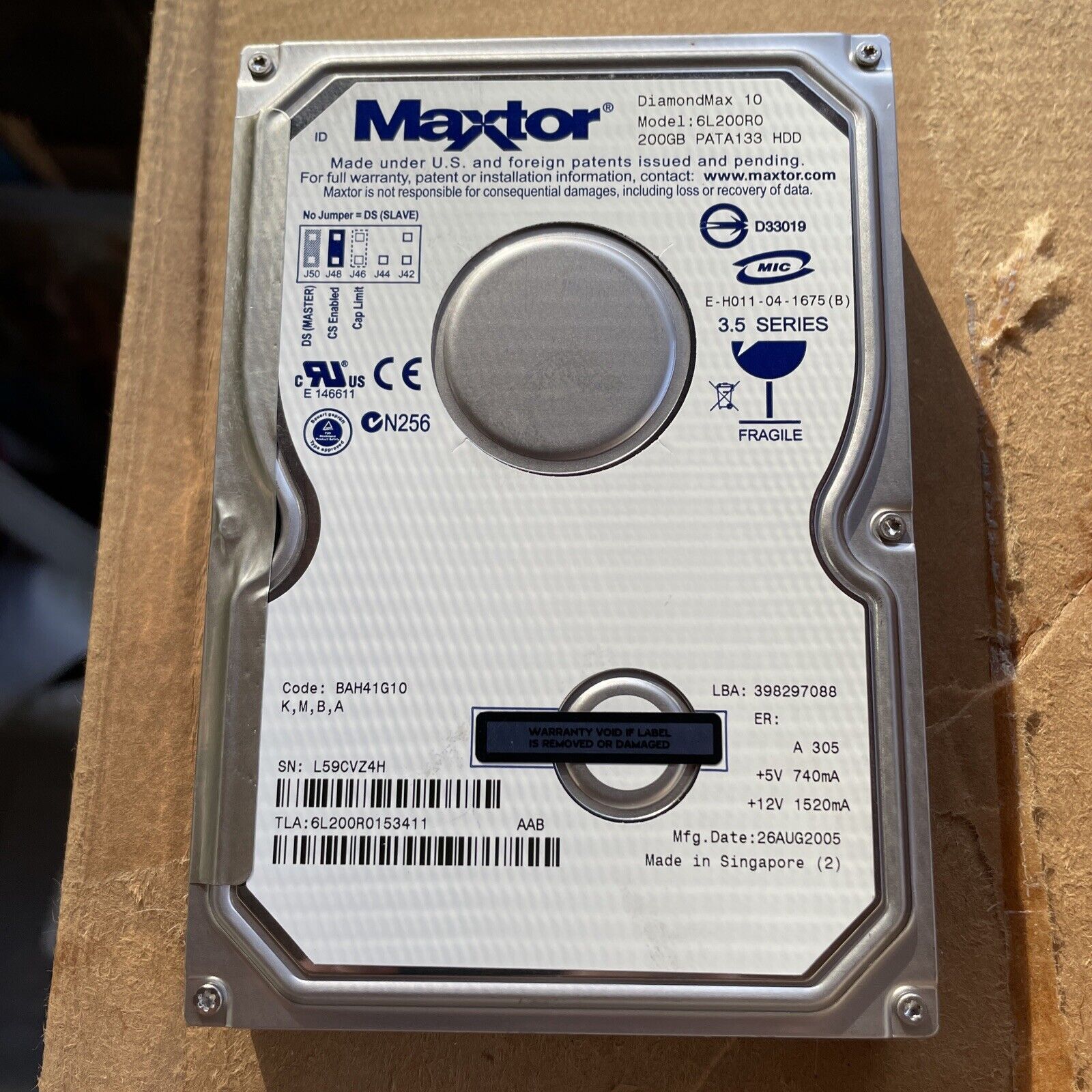 Maxtor DiamondMax 10 200 GB (6L200R0)