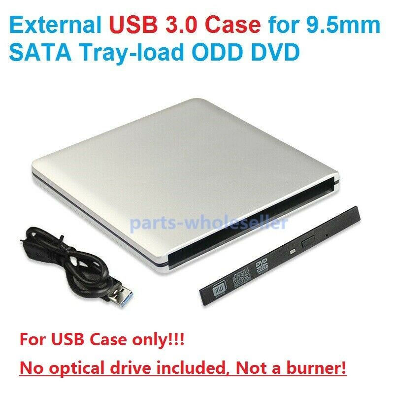 USB 3.0 2.0 SATA 9.5mm Super Slim Drive ODD HDD External Case Enclosure Caddy