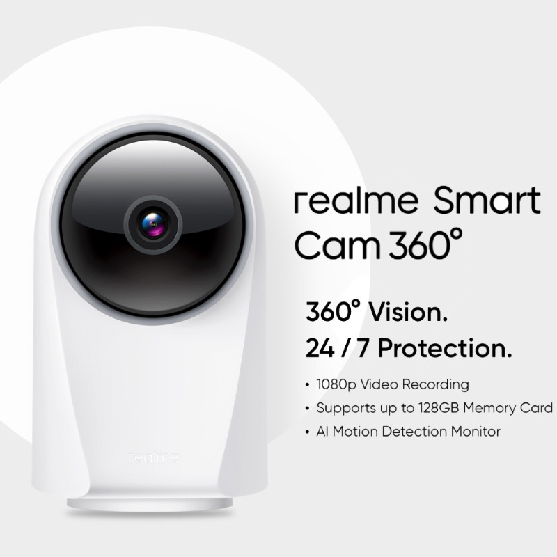 realme Smart Camera Wifi 360 Video 1080p Recording AI Motion Detection Monitor