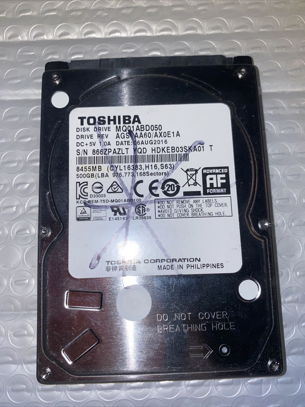 Toshiba 500GB SATA 2.5\