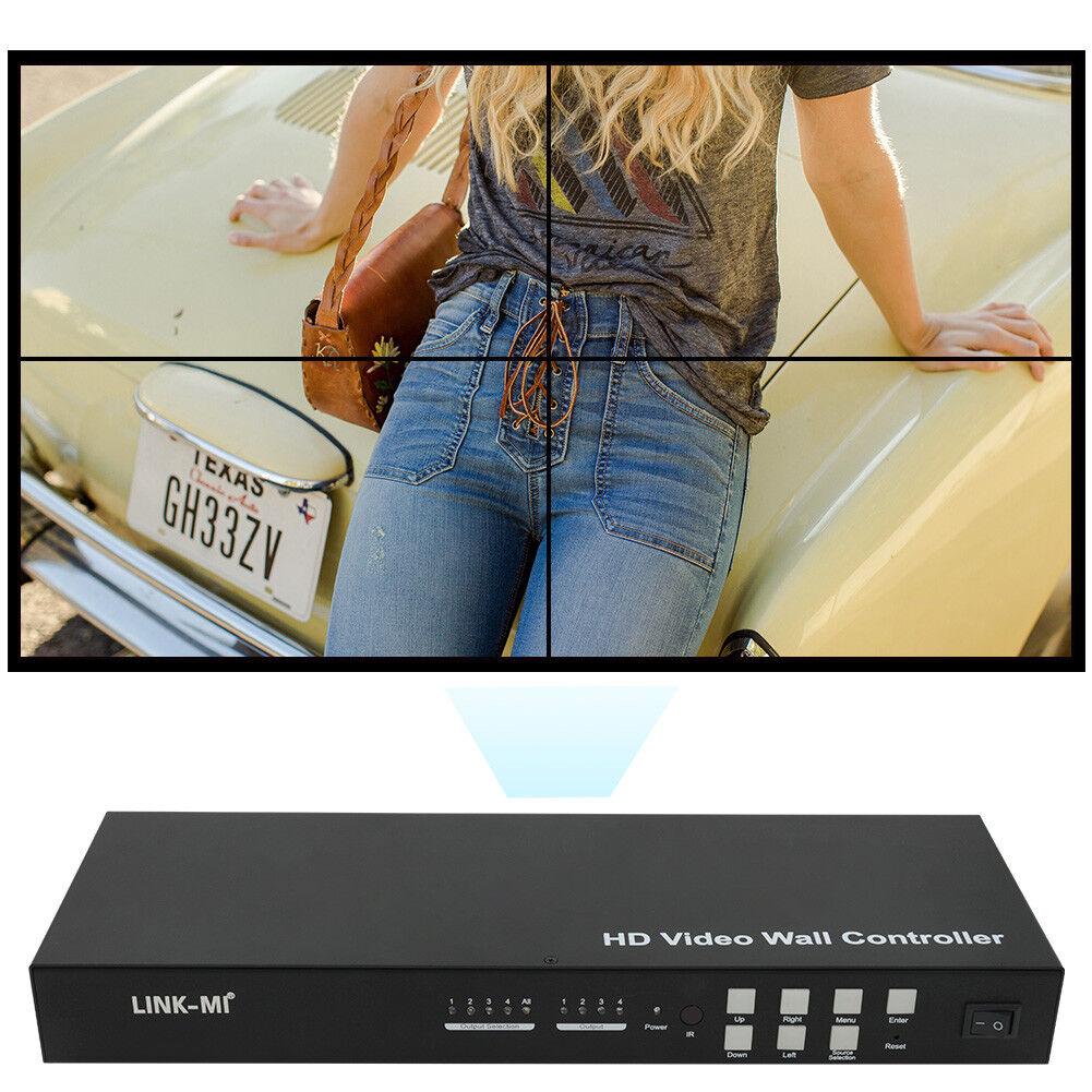 LINK-MI VW02 4 Channel HDMI VGA AV Video Processor 2x2 Video Wall Controller