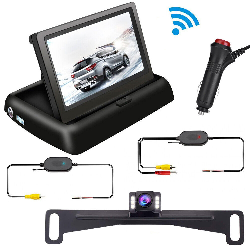 Wireless Car Reversing Backup Camera 4.3 inch Rear Monitor + Adapter w/ Switch