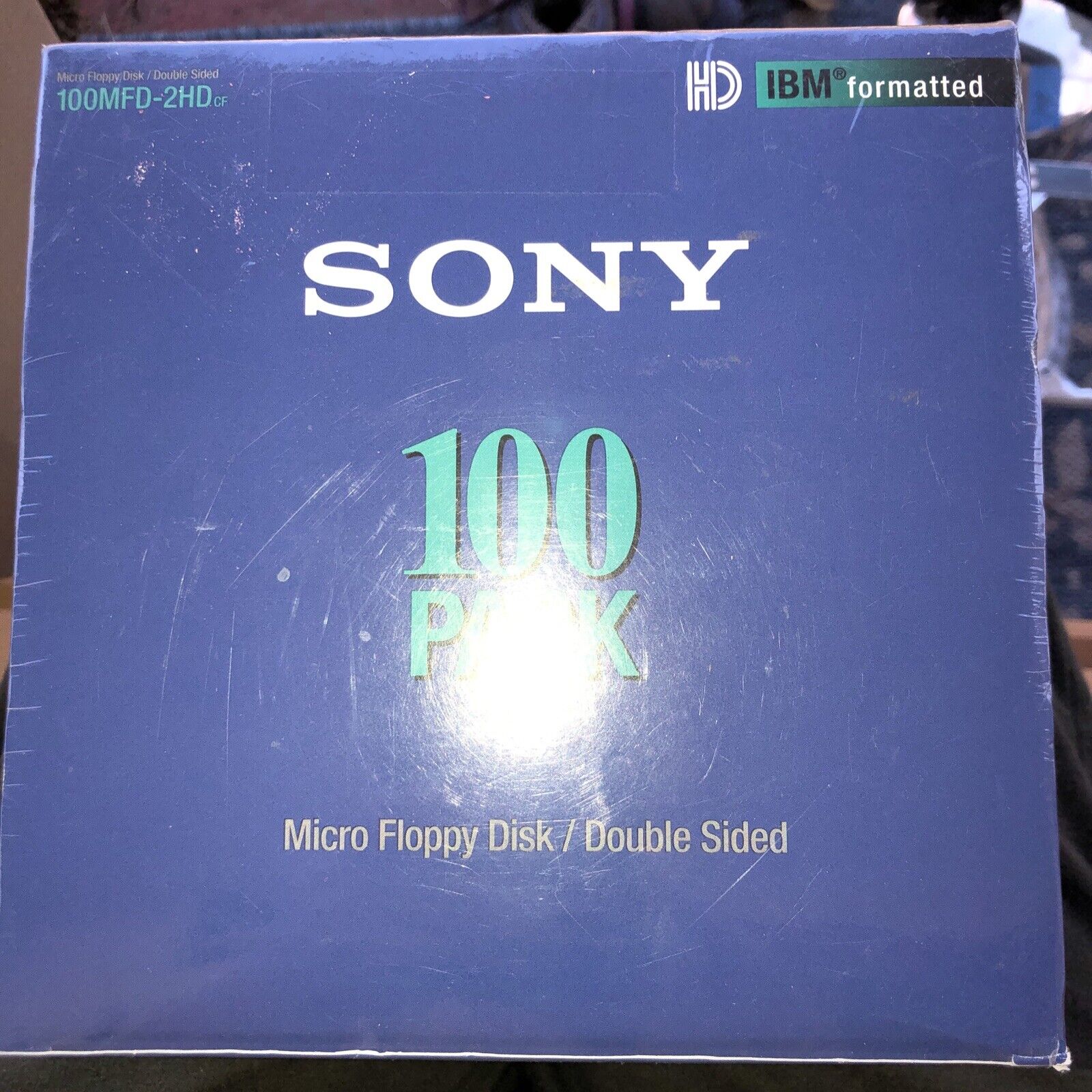 NOS 100 Pack Sony 2HD Diskettes IBM 1.44MB 3.5