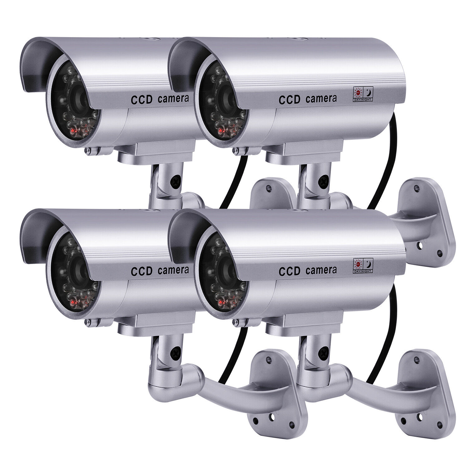 4x Dummy Fake Security Camera LED Flashing Light Surveillance Outdoor Garden