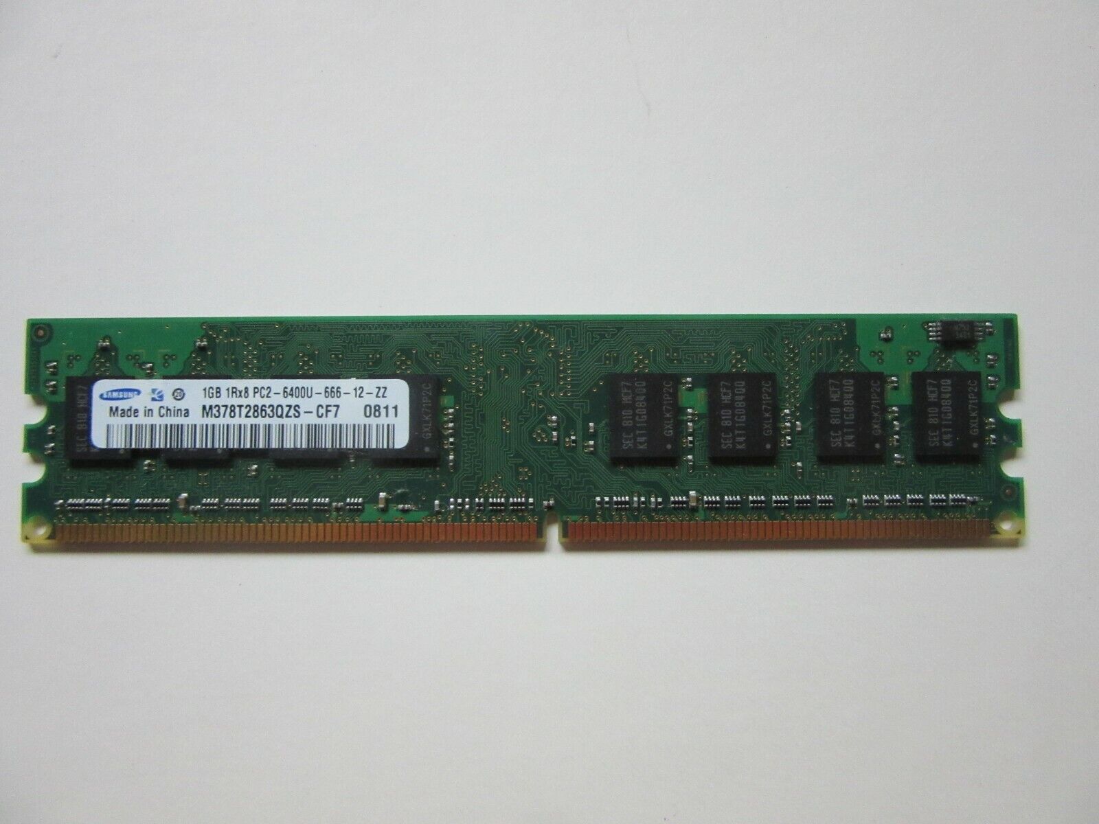 Samsung PC2-6400 1 GB DIMM 800 MHz DDR2 SDRAM Memory (M378T2863QZS-CF7)
