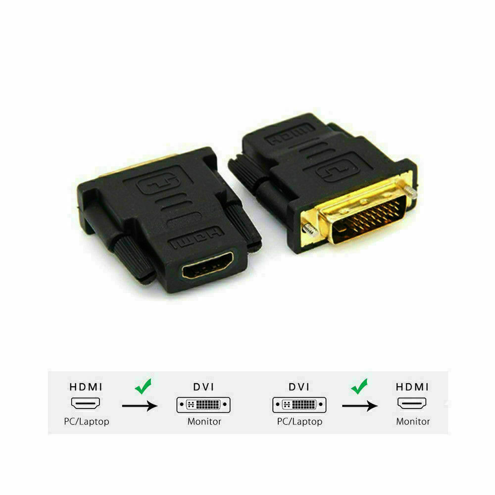 DVI-D Male (24+1 pin) to HDMI Female (19-pin) HD HDTV Monitor Display Adapter