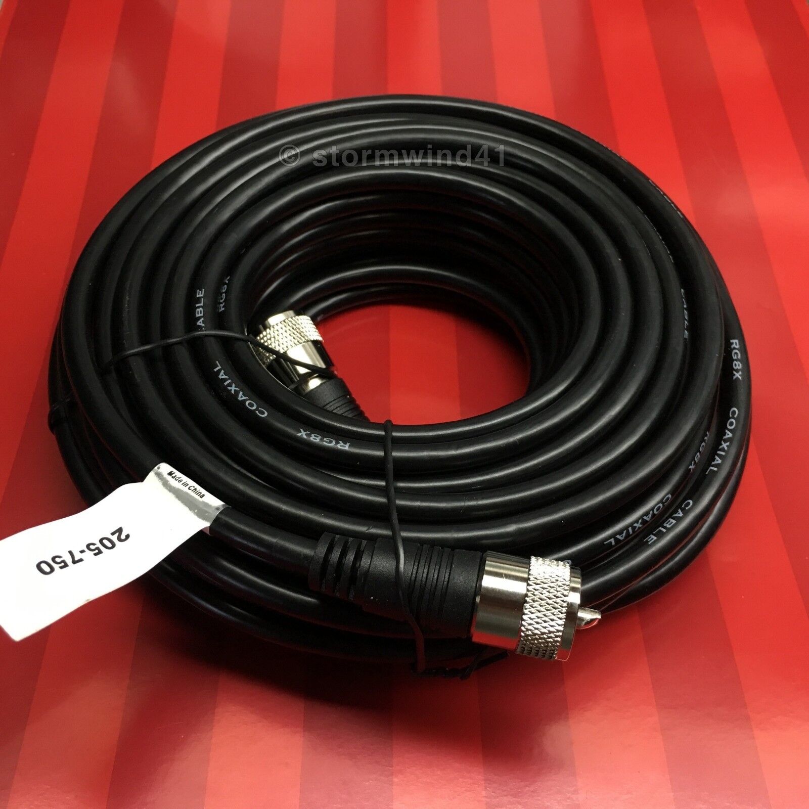 NEW 50 ft RG-8X coaxial coax UHF male PL-259 antenna cable 50 ohm *USA Seller*