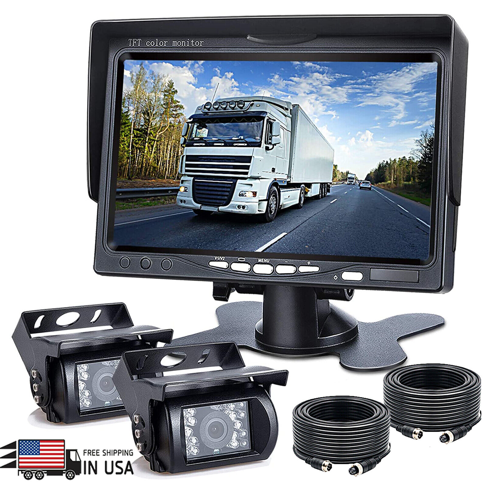 7\'\' Backup Camera and Monitor Kit System Back Parking Night Vision For Truck RV
