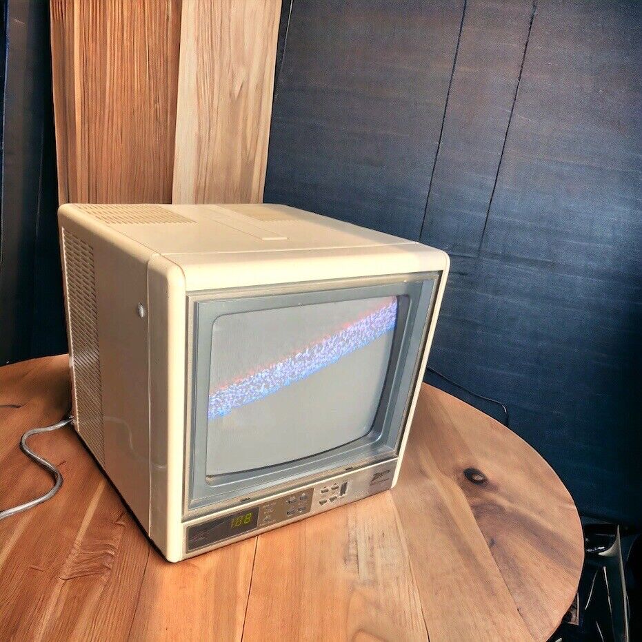 Vintage ZENITH Space Command 1989 SE0921A Portable TV CRT Gaming Monitor WORKS